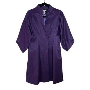 Vertigo Paris Size M Avant Garde Plum Purple Origami Pleated Womens Jacket Dress